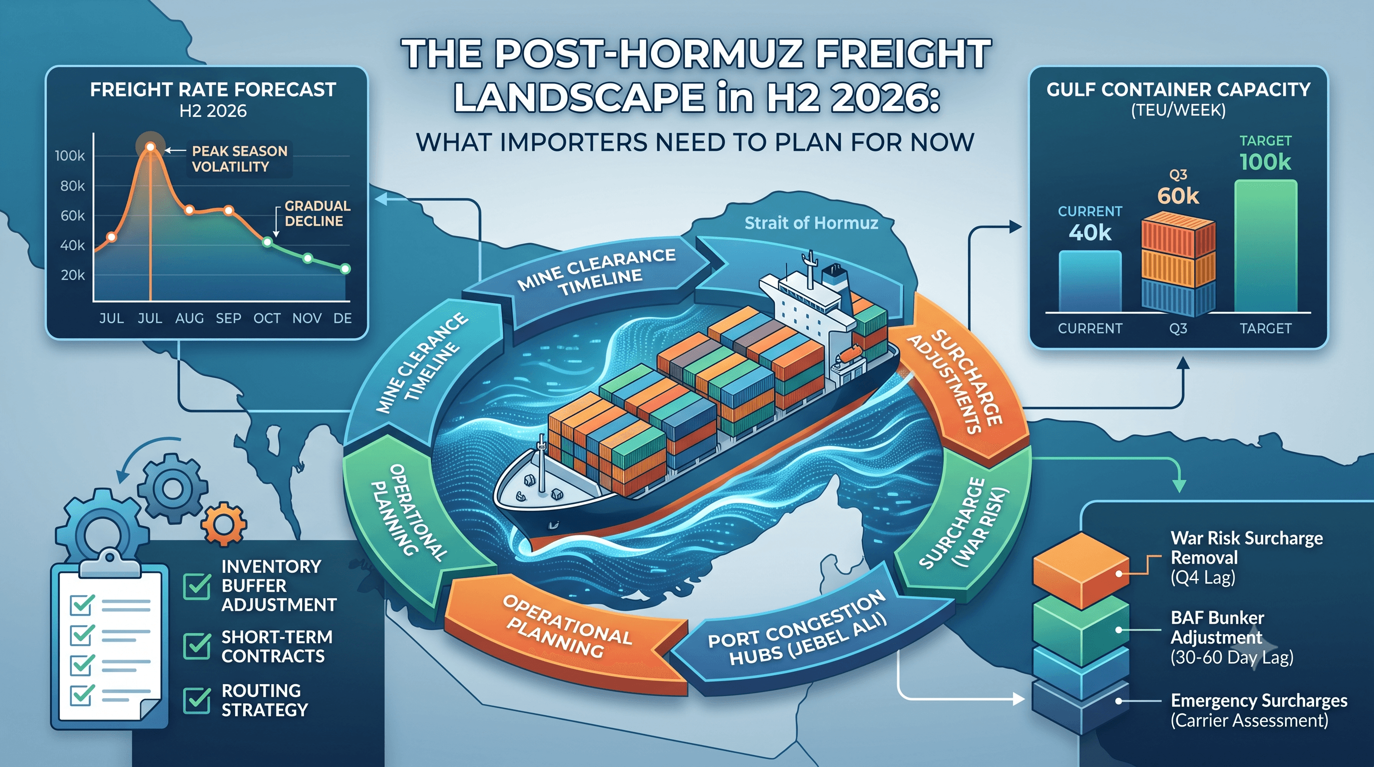 The Post-Hormuz Freight Landscape in H2 2026: What Importers Need to Plan For Now